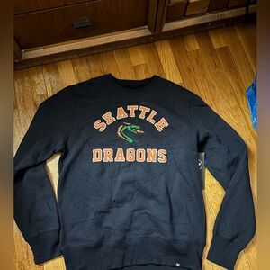 Seattle Dragons XFL Sweatshirt ‘47 Men’s Medium M Fall Navy Crewneck